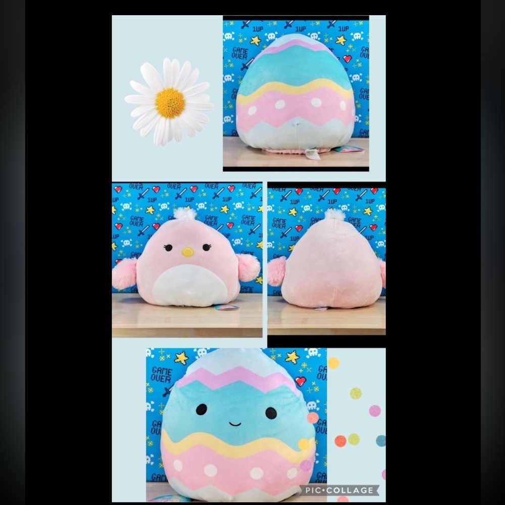 Squishmallow Waylon Egg & Trina Chick 12" Flipamallow Ultrasoft Easter Plush NWT